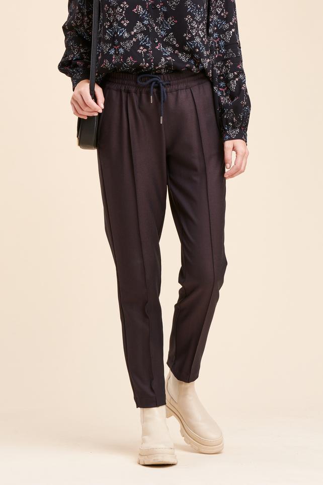 Pantalon pied de puce taille élastiquée - 36