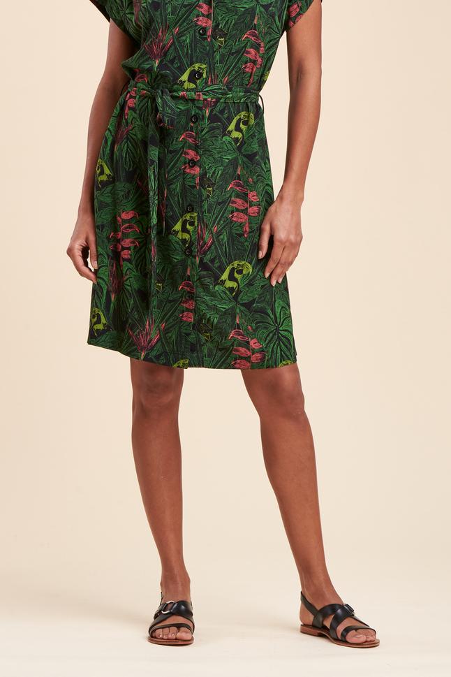 Robe verte à motifs - Taille S/36