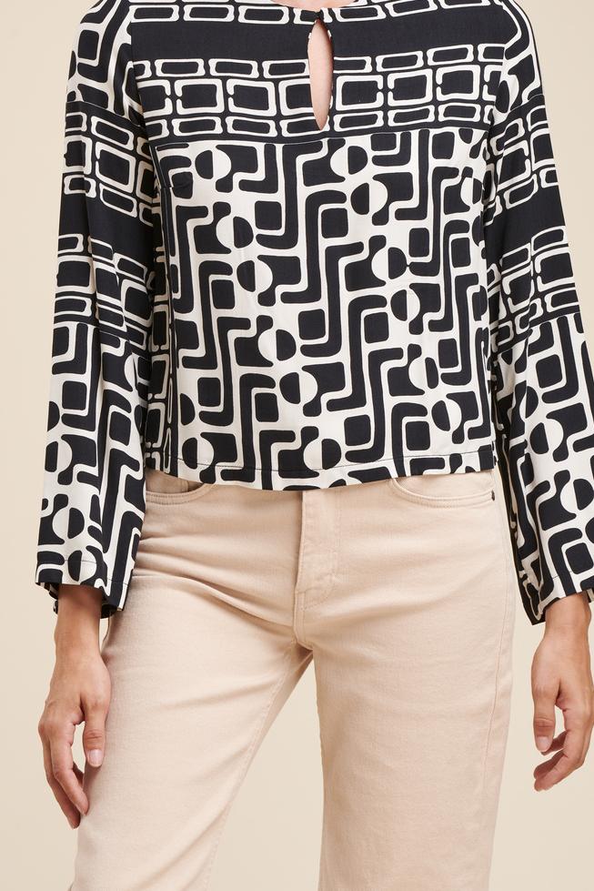 Blouse noire et blanche - Taille M/38