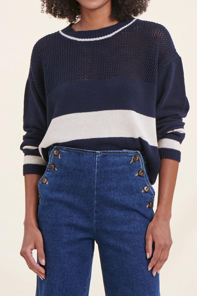 Pull bleu et blanc - Taille S/36