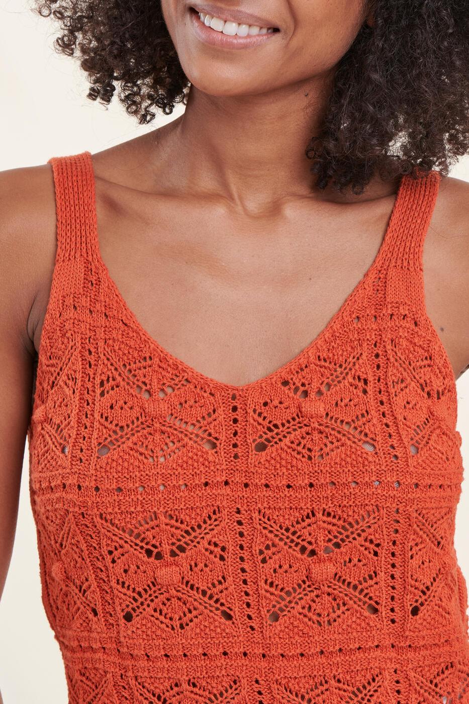 Débardeur tricoté orange - Taille XS/34