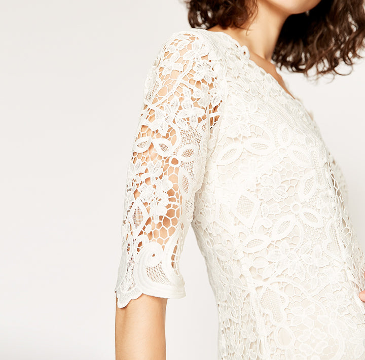 Robe Courte Beige - Taille XS/34