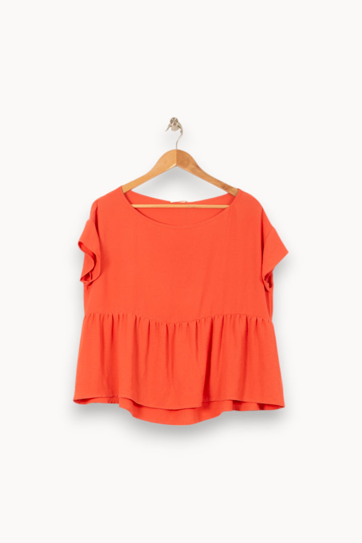 Blouse Rouge - Taille M/38 de la marque American Vintage | GLD0036 - Vendu par Paradigme - Image 2