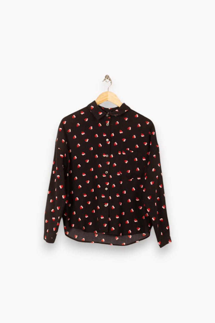 Chemise Noire et Rouge - Taille S/36 de la marque FRNCH | GLD0037 - Vendu par Paradigme - Image 4