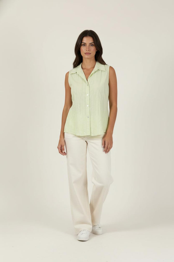 Blouse Sans Manches Verte - Taille XXL/44 de la marque Caroll | GLD0049 - Vendu par Paradigme - Image 1