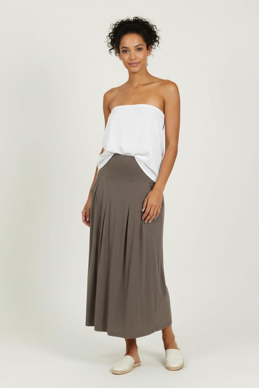 Jupe Longue Marron - Taille L/40 de la marque La Fée Maraboutée | GLD0052 - Vendu par Paradigme - Image 1