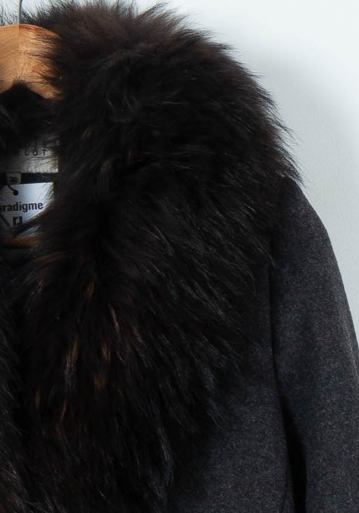 Manteau Gris et Noir - Taille S/36 de la marque Claudie Pierlot | GLLIM0007 - Vendu par Paradigme - Image 3