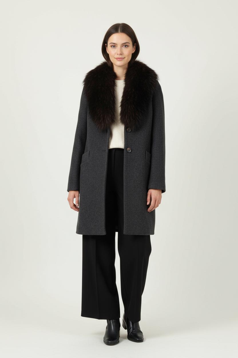 Manteau Gris et Noir - Taille S/36 de la marque Claudie Pierlot | GLLIM0007 - Vendu par Paradigme - Image 1