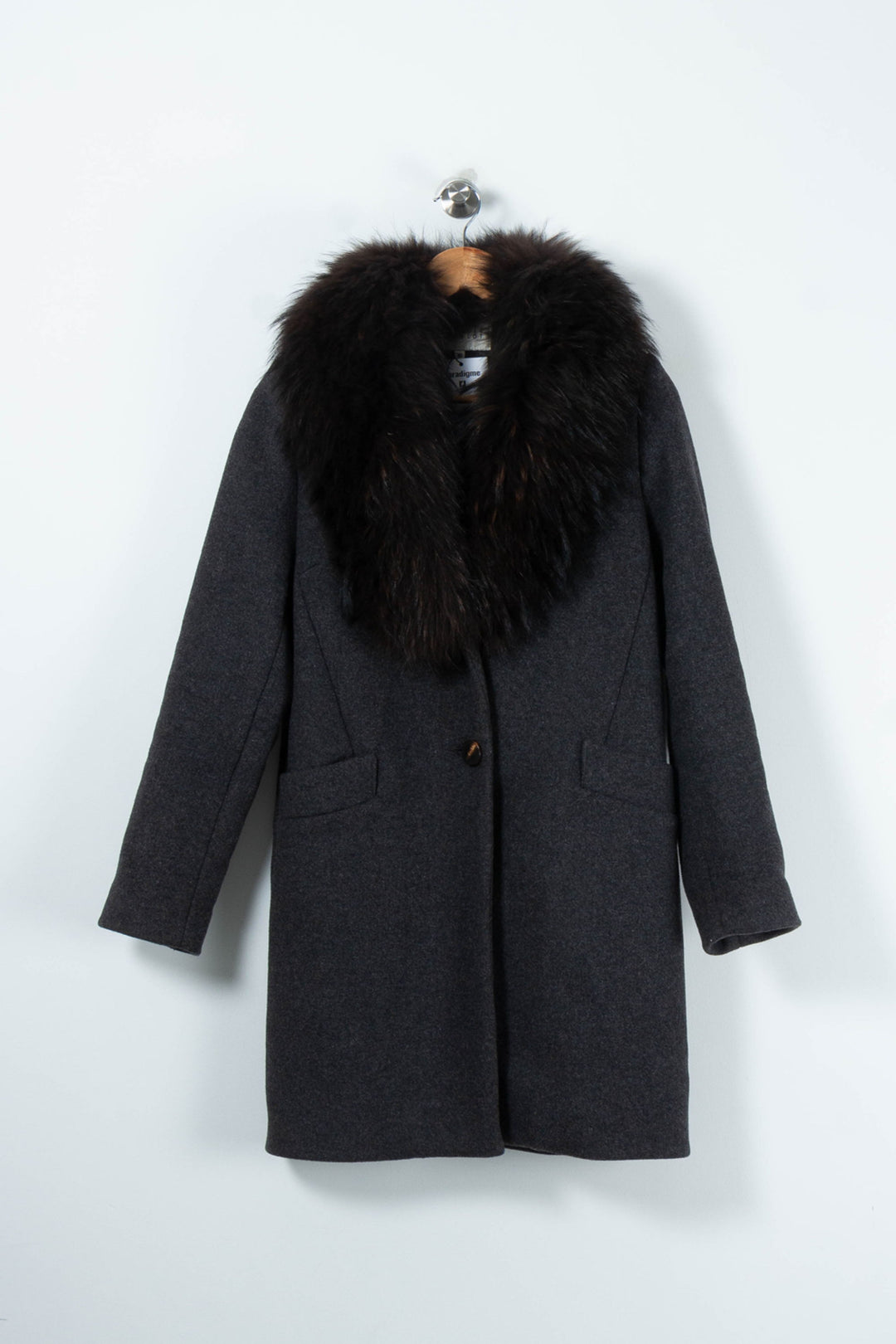 Manteau Gris et Noir - Taille S/36 de la marque Claudie Pierlot | GLLIM0007 - Vendu par Paradigme - Image 2