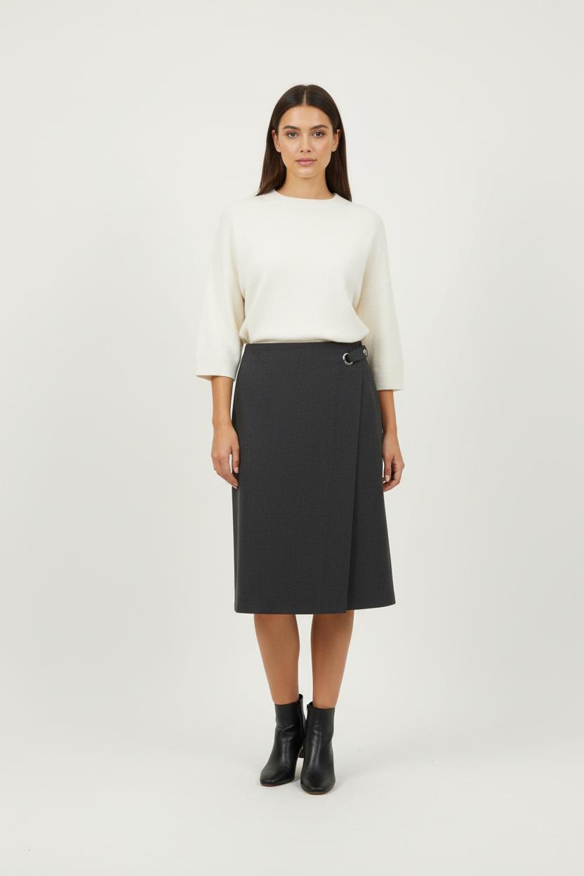 Jupe Droite Grise - Taille XL/42 de la marque Gerard Darel | GLLIM0028 - Vendu par Paradigme - Image 1
