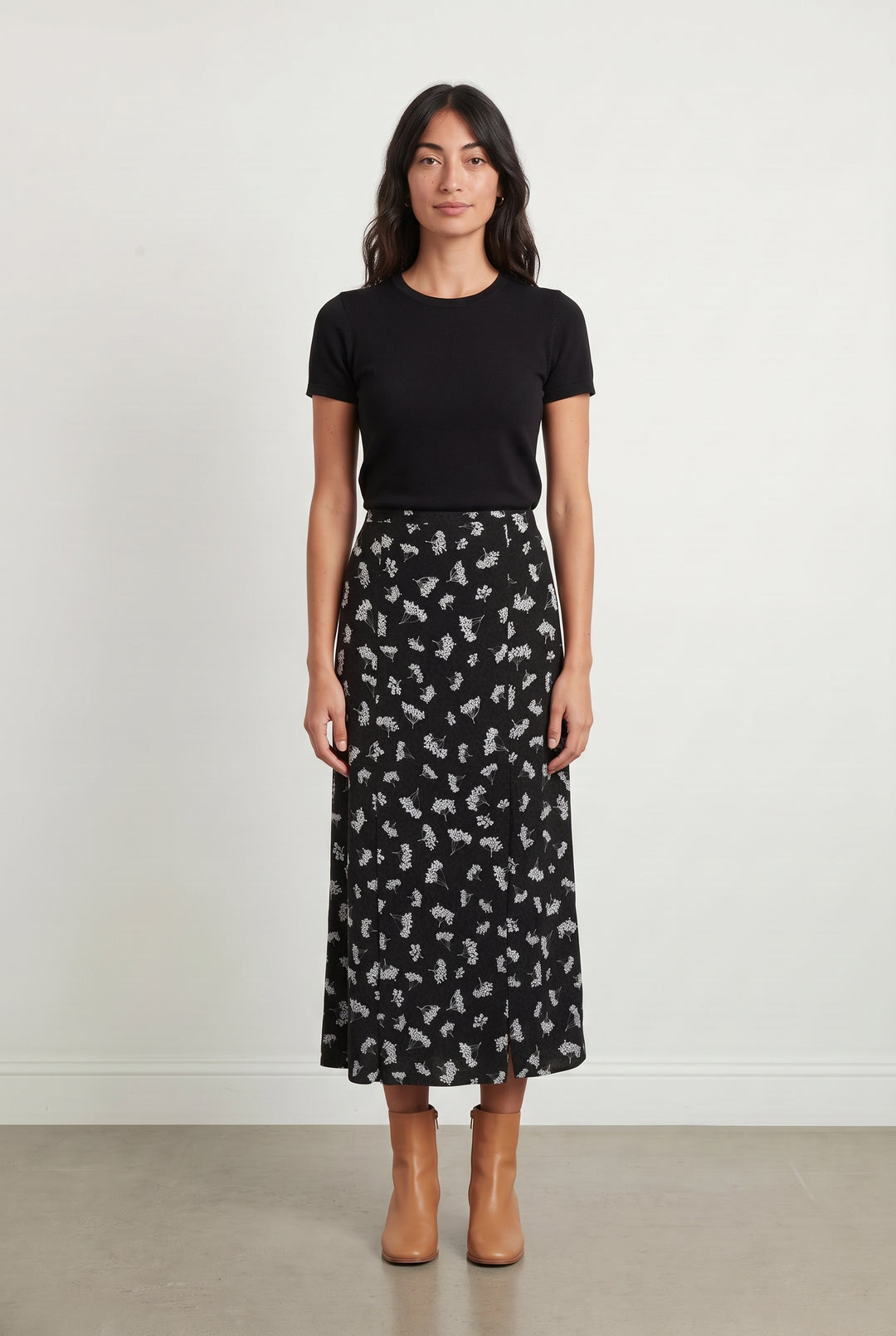 Jupe Longue Noire et Blanche - Taille XS/34 de la marque Maje | GLLIM0074 - Vendu par Paradigme - Image 1