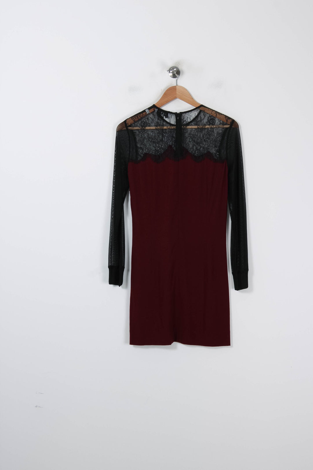 Robe Courte Bordeaux et Noire - Taille M/38 de la marque Sandro | GLLIM0101 - Vendu par Paradigme - Image 4