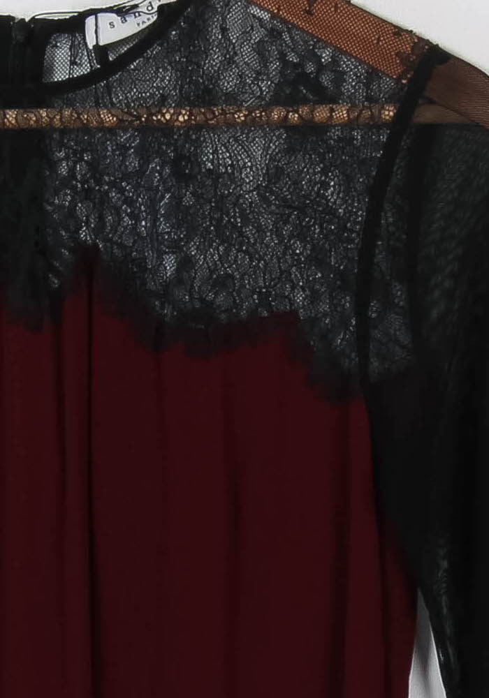 Robe Courte Bordeaux et Noire - Taille M/38 de la marque Sandro | GLLIM0101 - Vendu par Paradigme - Image 3