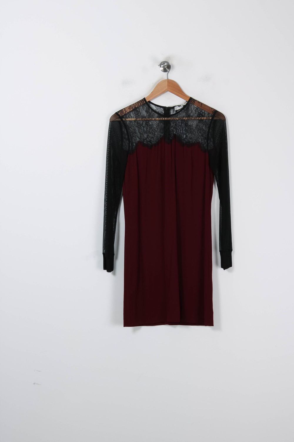 Robe Courte Bordeaux et Noire - Taille M/38 de la marque Sandro | GLLIM0101 - Vendu par Paradigme - Image 2