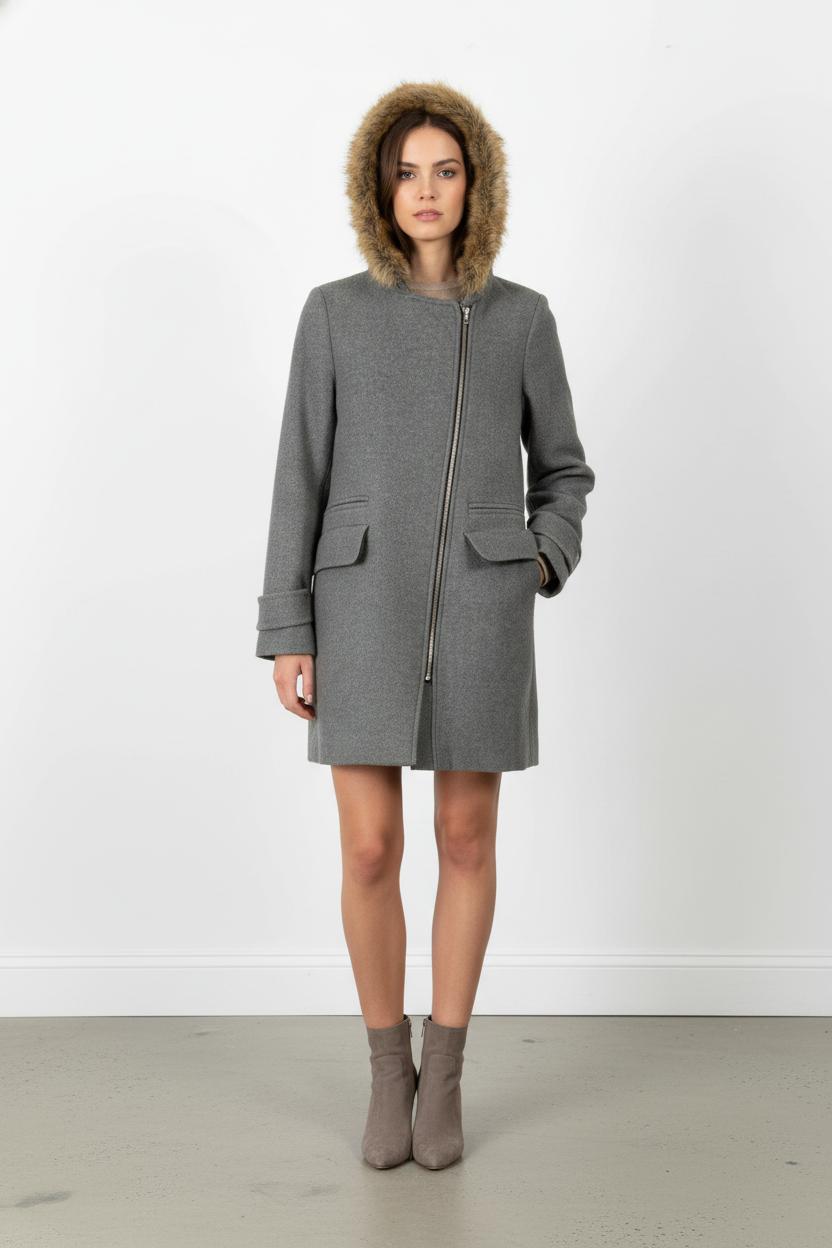 Manteau Gris - Taille M/38 de la marque Caroll | GLLIM0107 - Vendu par Paradigme - Image 1