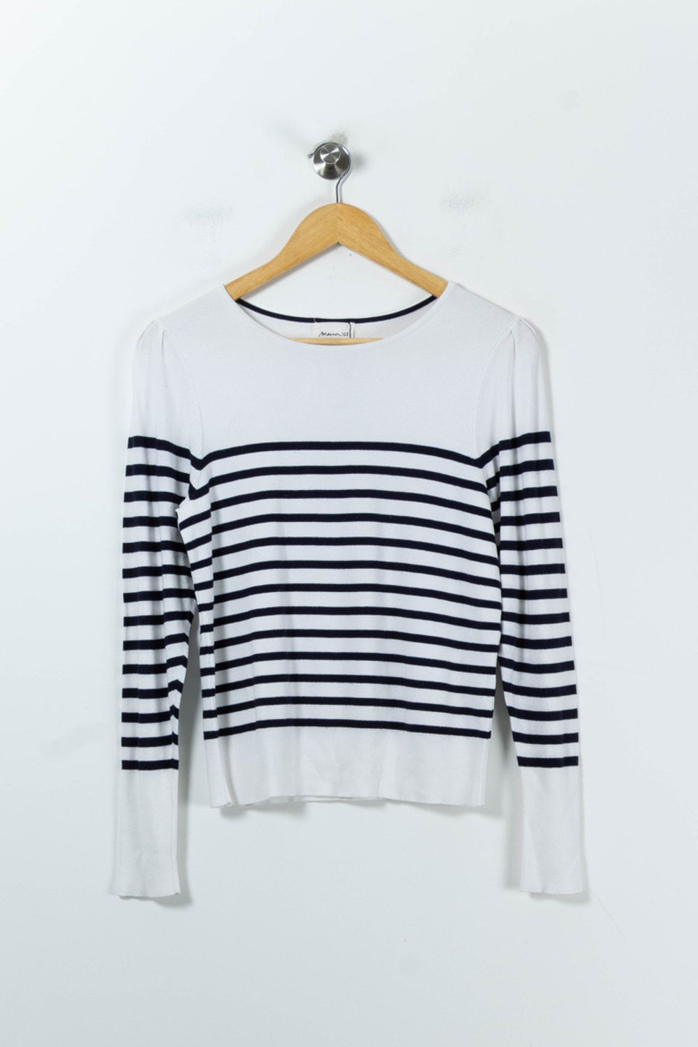Marinière Blanche et Marine - Taille M/38 de la marque Maison 123 | GLLIM0119 - Vendu par Paradigme - Image 2