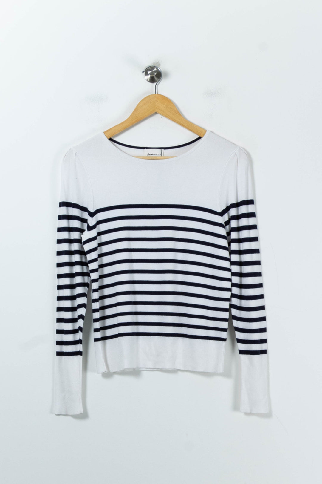 Marinière Blanche et Marine - Taille M/38 de la marque Maison 123 | GLLIM0119 - Vendu par Paradigme - Image 2