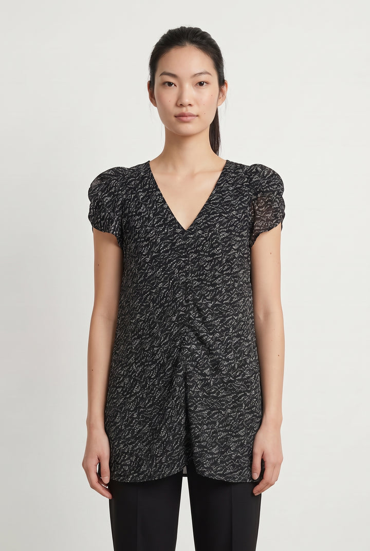 Blouse Noire et Blanche - Taille M/38 de la marque ZAPA | GLLIM0131 - Vendu par Paradigme - Image 1
