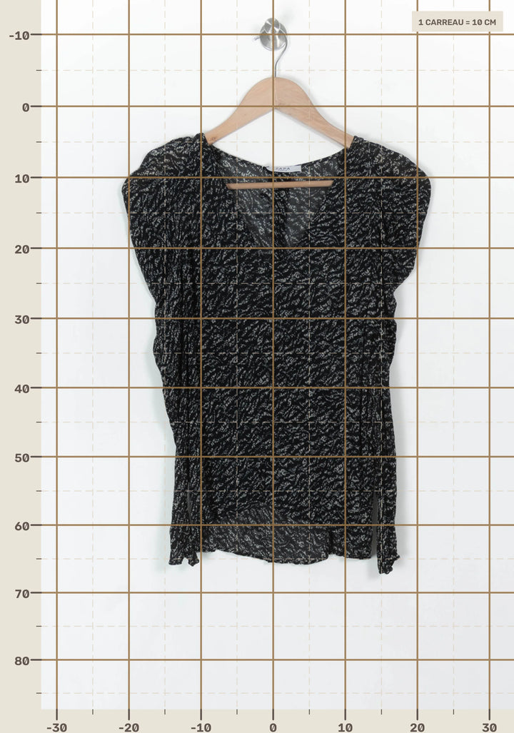 Blouse Noire et Blanche - Taille M/38 de la marque ZAPA | GLLIM0131 - Vendu par Paradigme - Image 4