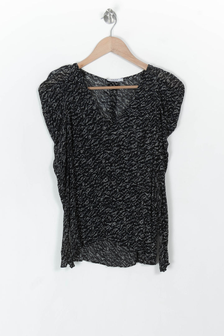 Blouse Noire et Blanche - Taille M/38 de la marque ZAPA | GLLIM0131 - Vendu par Paradigme - Image 2