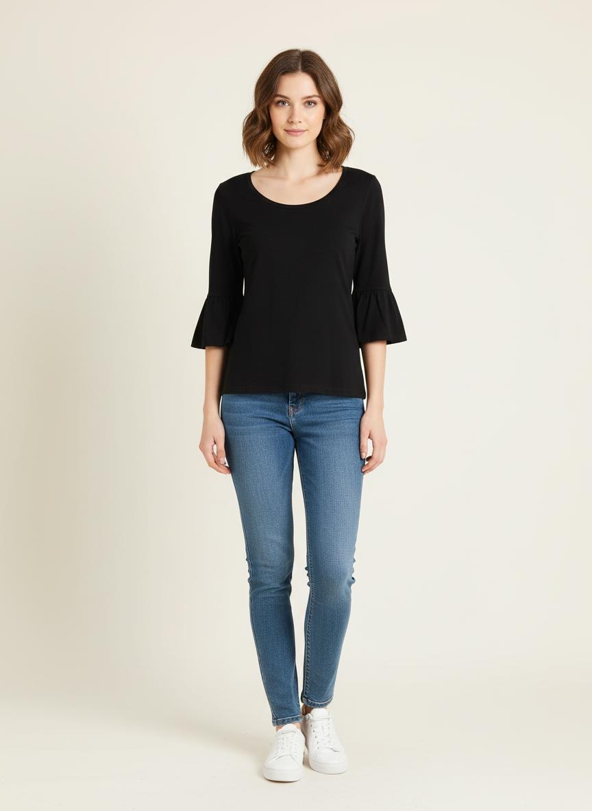 T-shirt noir - Taille L/40 de la marque Caroll | GLLM0028 - Vendu par Paradigme - Image 1