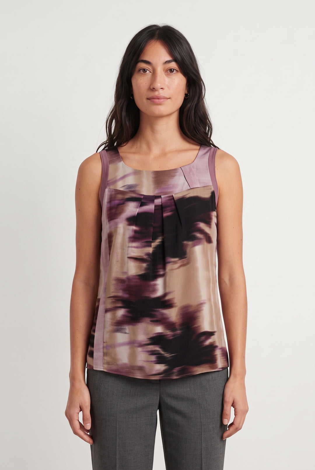 Top Violet et Beige - Taille M/38 de la marque La Fée Maraboutée | GLLM0078 - Vendu par Paradigme - Image 1