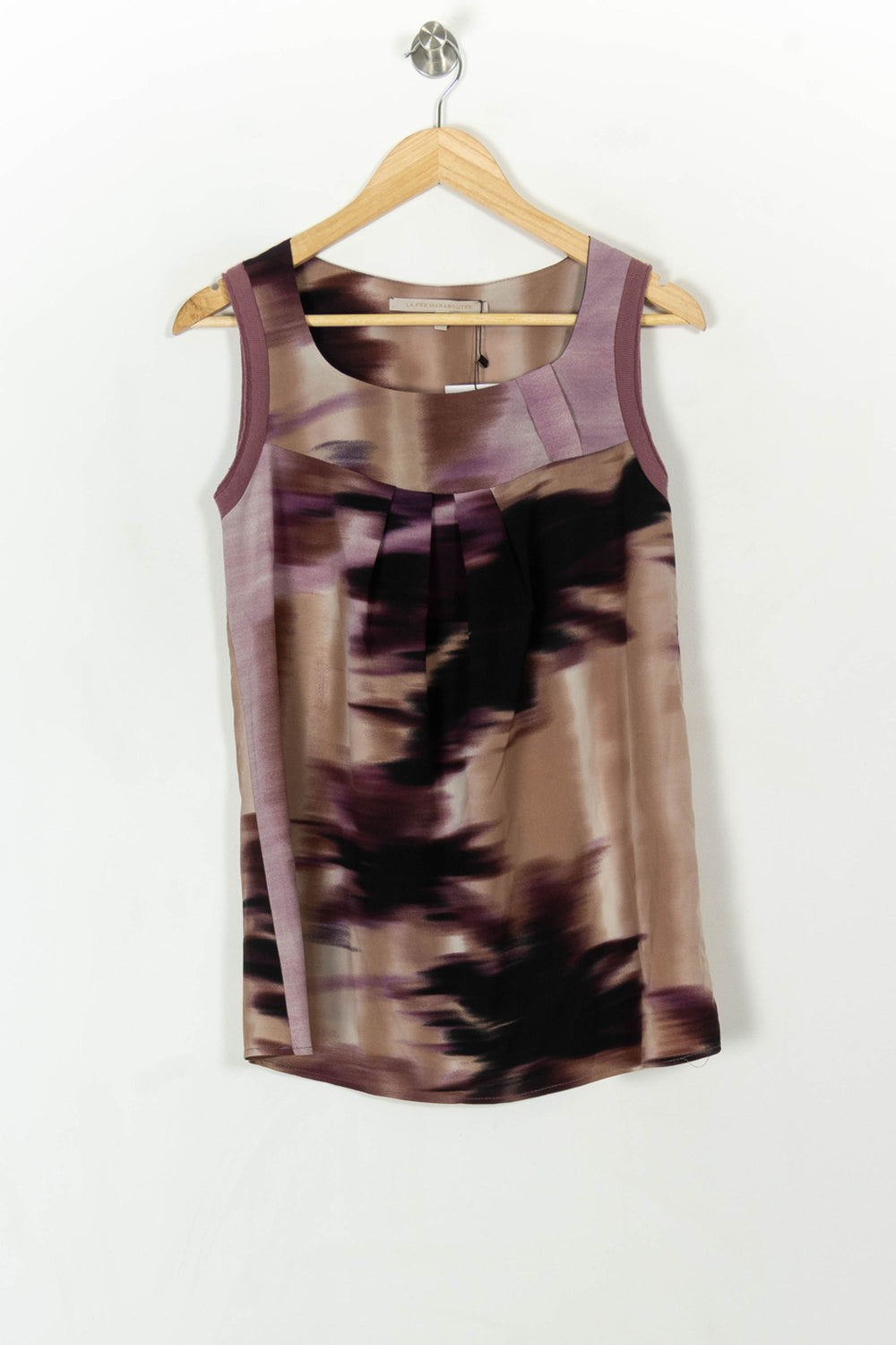 Top Violet et Beige - Taille M/38 de la marque La Fée Maraboutée | GLLM0078 - Vendu par Paradigme - Image 2