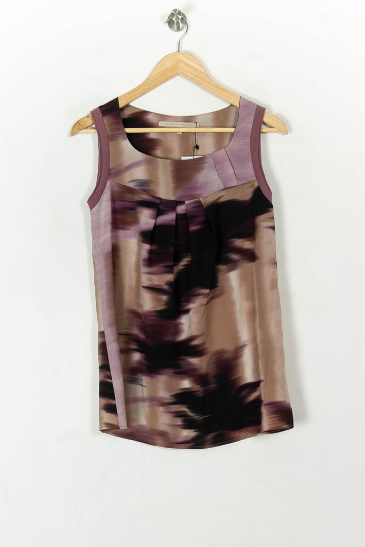 Top Violet et Beige - Taille M/38 de la marque La Fée Maraboutée | GLLM0078 - Vendu par Paradigme - Image 2