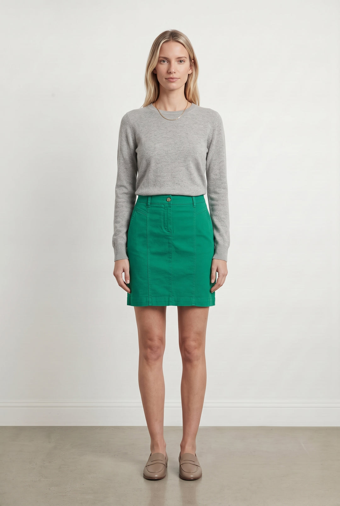 Jupe Droite Verte - Taille XS/34 de la marque Caroll | GLLM0087 - Vendu par Paradigme - Image 1