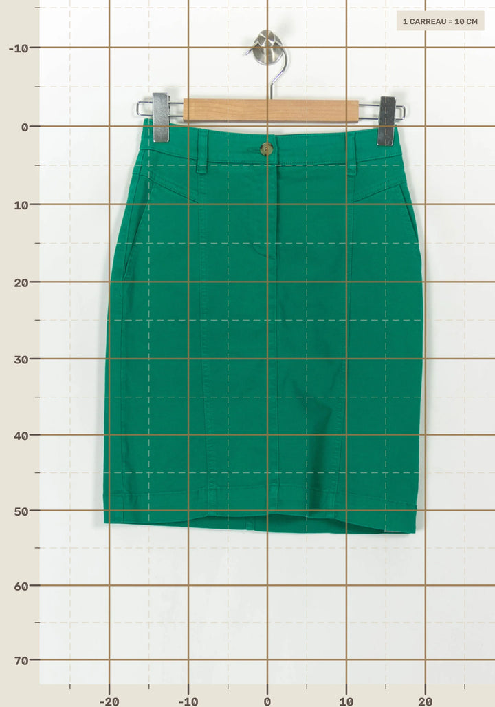 Jupe Droite Verte - Taille XS/34 de la marque Caroll | GLLM0087 - Vendu par Paradigme - Image 4
