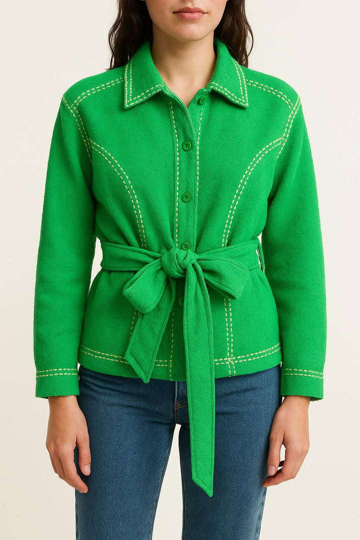 Veste Ceinturée Verte - Taille S/36 de la marque Essentiel Antwerp | GLLim0078 - Vendu par Paradigme - Image 1