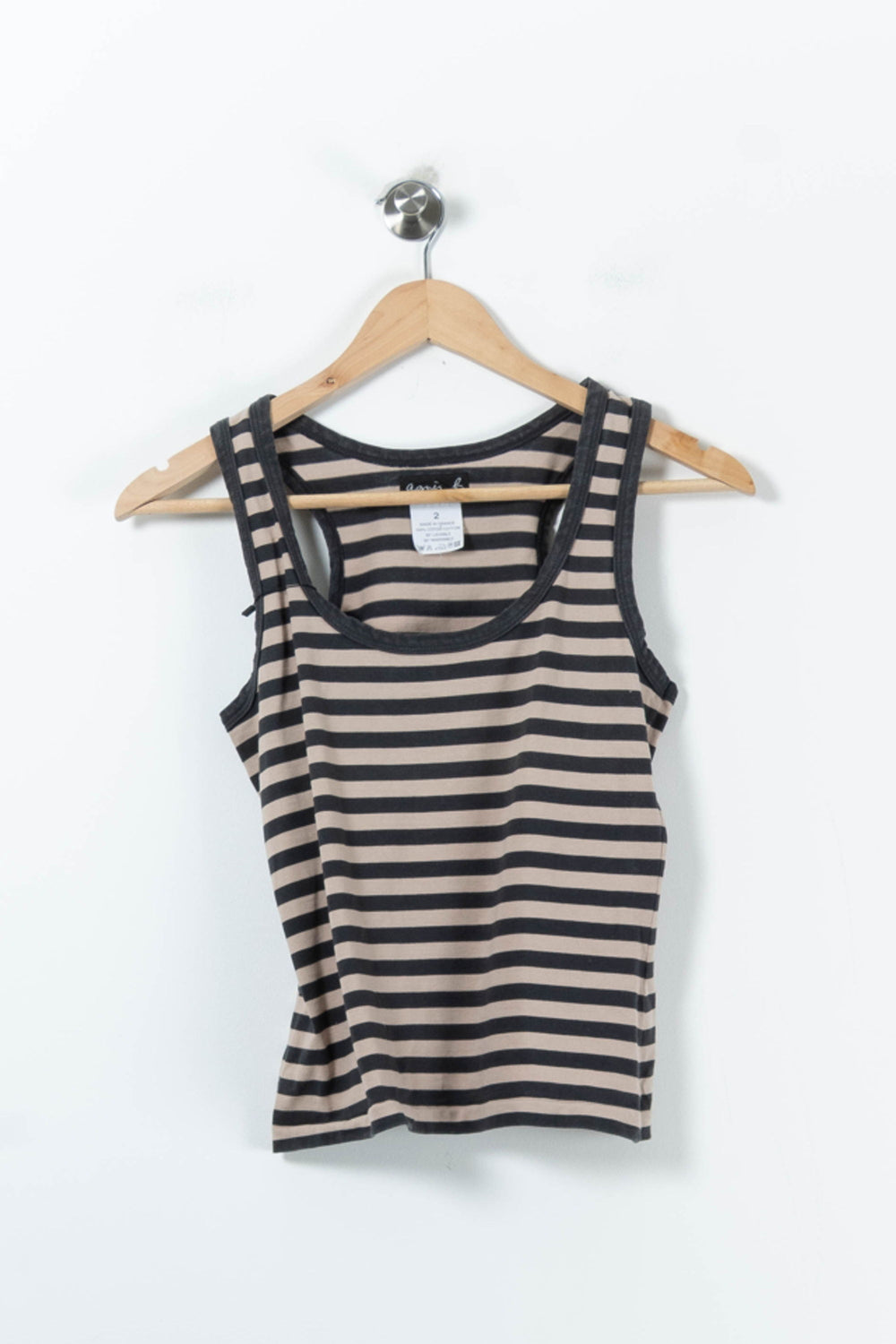 Top beige et noir - Taille M/38 de la marque Agnès b. | GLO0009 - Vendu par Paradigme - Image 2