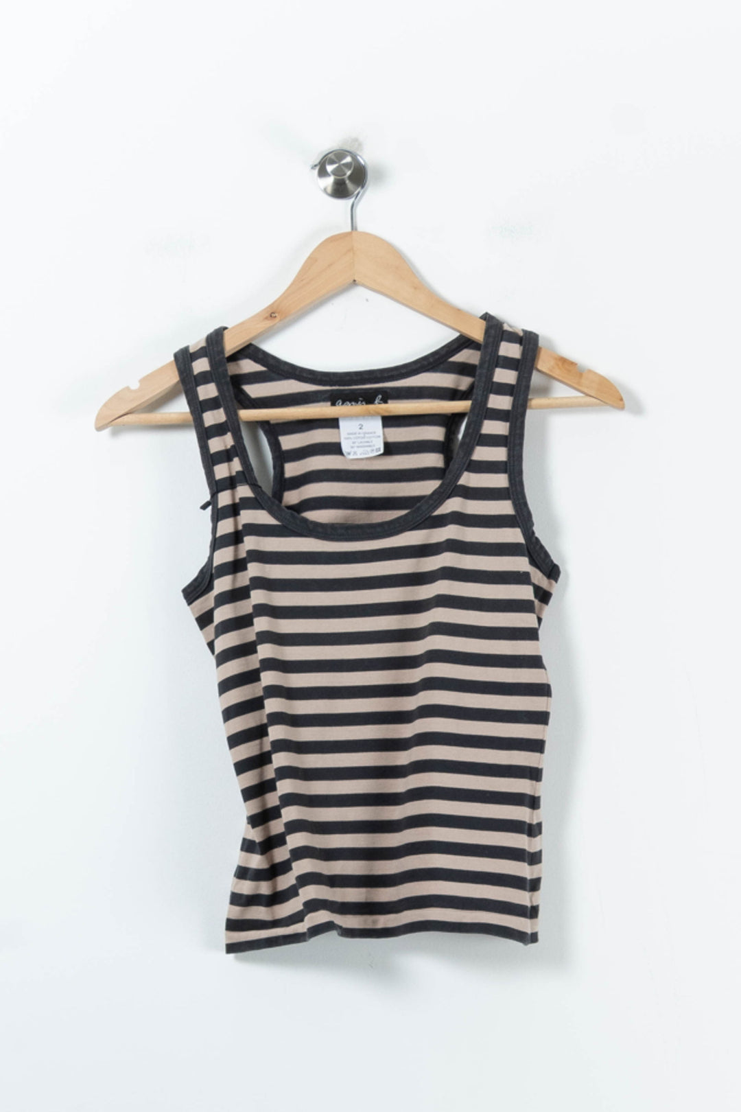 Top beige et noir - Taille M/38 de la marque Agnès b. | GLO0009 - Vendu par Paradigme - Image 2