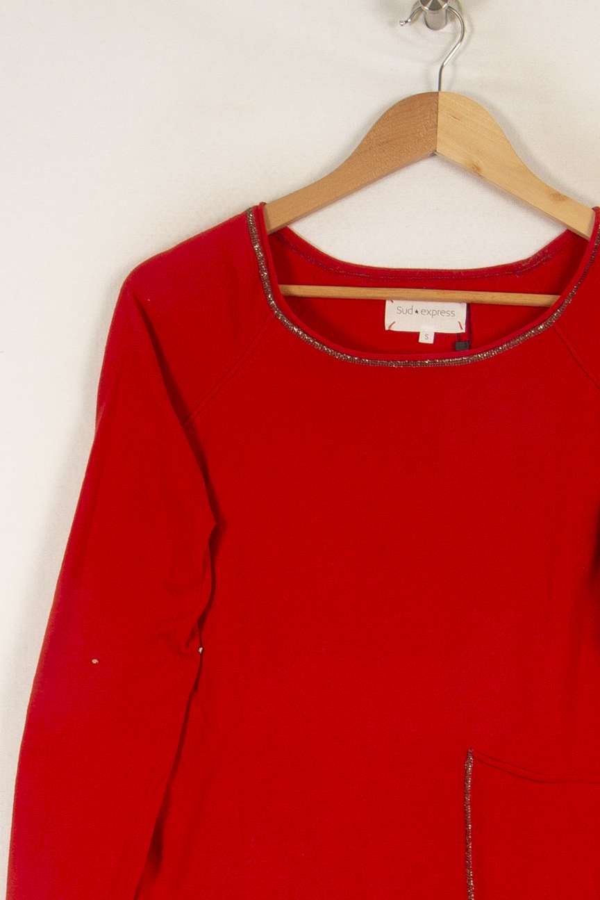 Pull rouge - Taille S/36 de la marque Sud express | GLO0068 - Vendu par Paradigme - Image 2