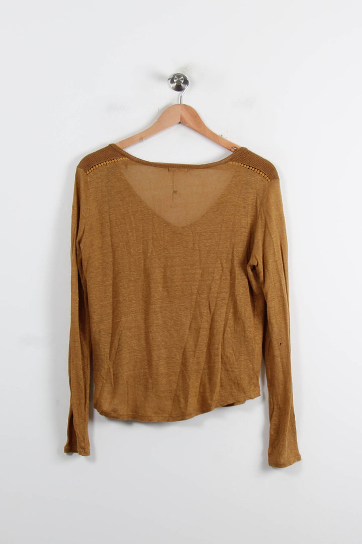 Tee-shirt À Manches Longues Or - Taille M/38 de la marque IKKS | GLO0109 - Vendu par Paradigme - Image 4