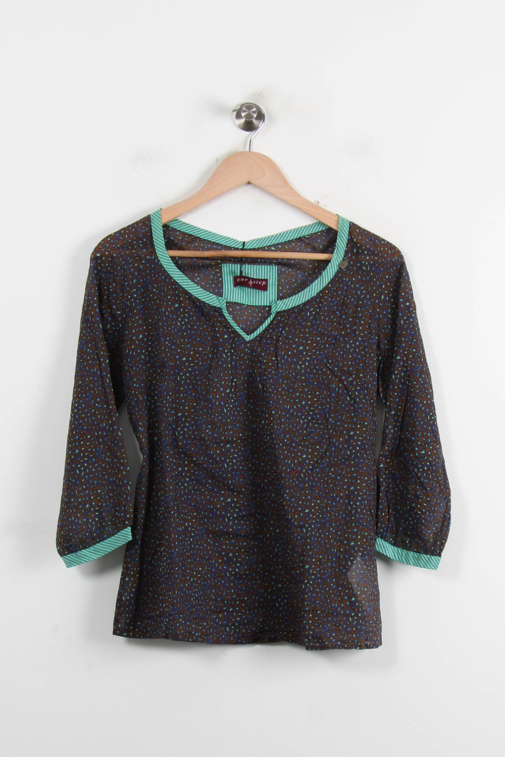 Blouse Noire et Verte - Taille S/36 de la marque One Step | GLO0122 - Vendu par Paradigme - Image 2