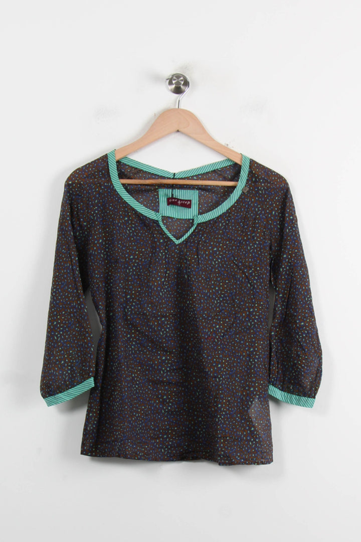 Blouse Noire et Verte - Taille S/36 de la marque One Step | GLO0122 - Vendu par Paradigme - Image 2