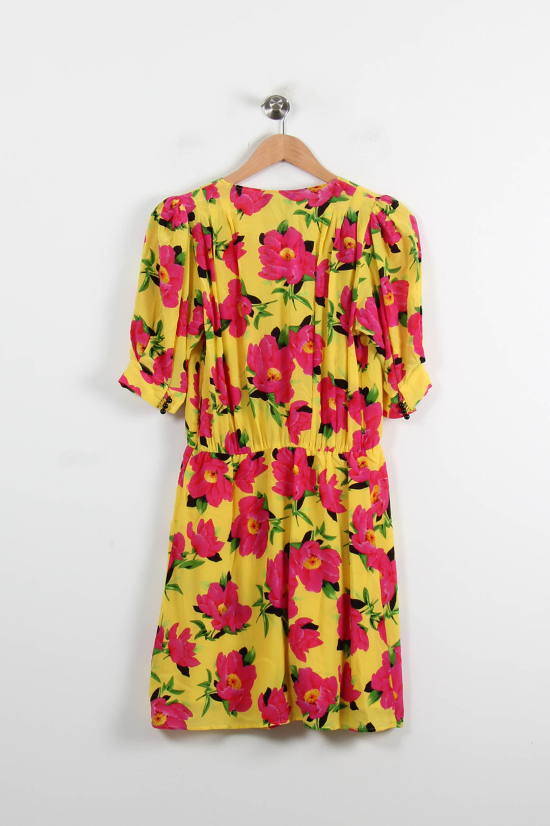 Robe Fleurie Jaune et Rose - Taille M/38 de la marque The Kooples | GLO0130 - Vendu par Paradigme - Image 4