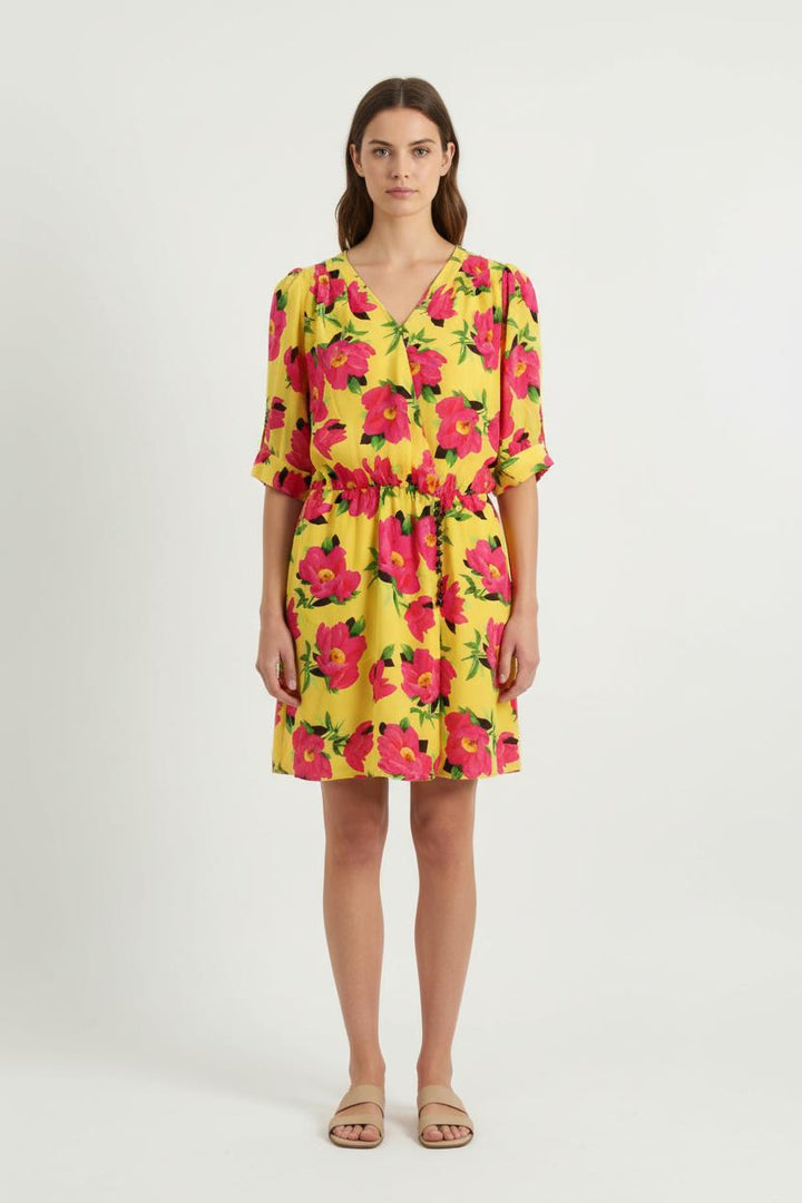 Robe Fleurie Jaune et Rose - Taille M/38 de la marque The Kooples | GLO0130 - Vendu par Paradigme - Image 1