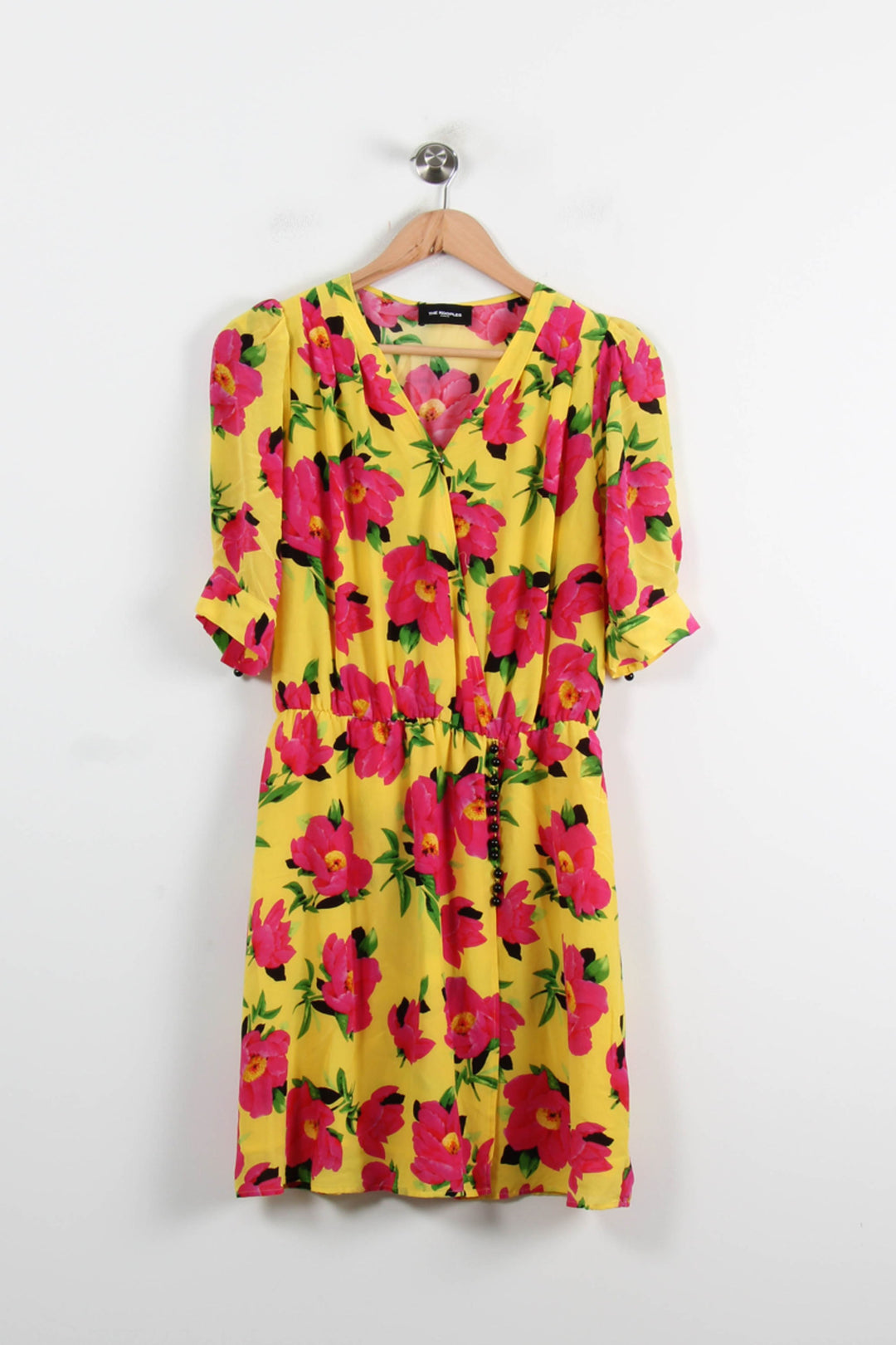Robe Fleurie Jaune et Rose - Taille M/38 de la marque The Kooples | GLO0130 - Vendu par Paradigme - Image 2