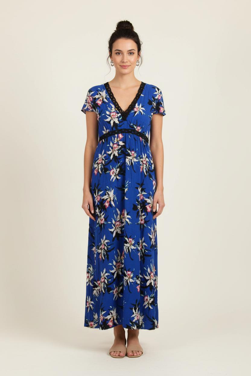 Robe Longue Bleue et Blanche - Taille XS/34 de la marque IKKS | GLO0131 - Vendu par Paradigme - Image 1