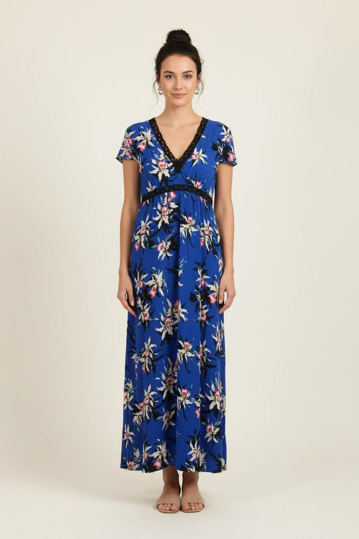 Robe Longue Bleue et Blanche - Taille XS/34 de la marque IKKS | GLO0131 - Vendu par Paradigme - Image 1