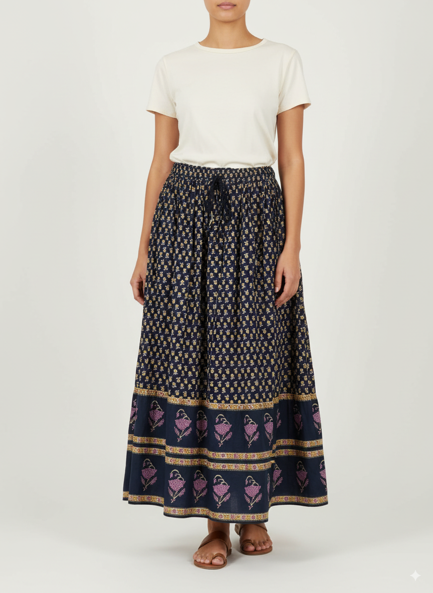 Jupe Longue Noire et Jaune - Taille S/36