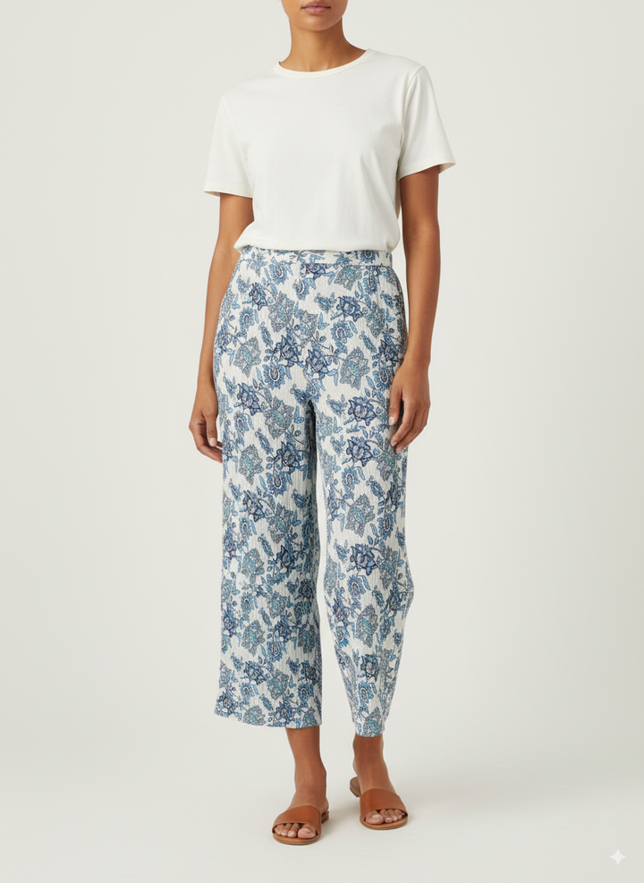 Pantalon Large Bleu et Blanc - Taille S/36