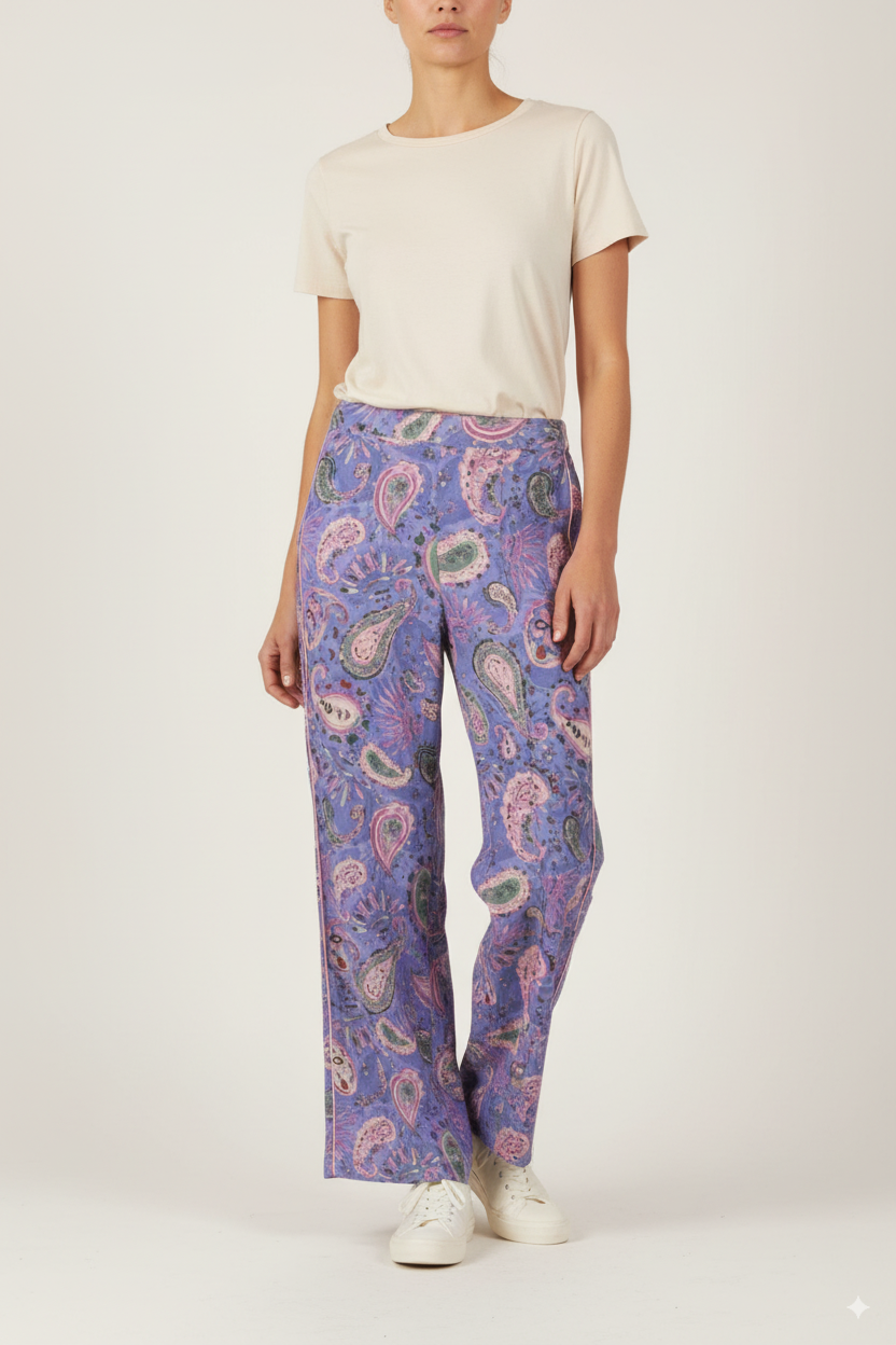 Pantalon Large Bleu et Rose - Taille XS/34