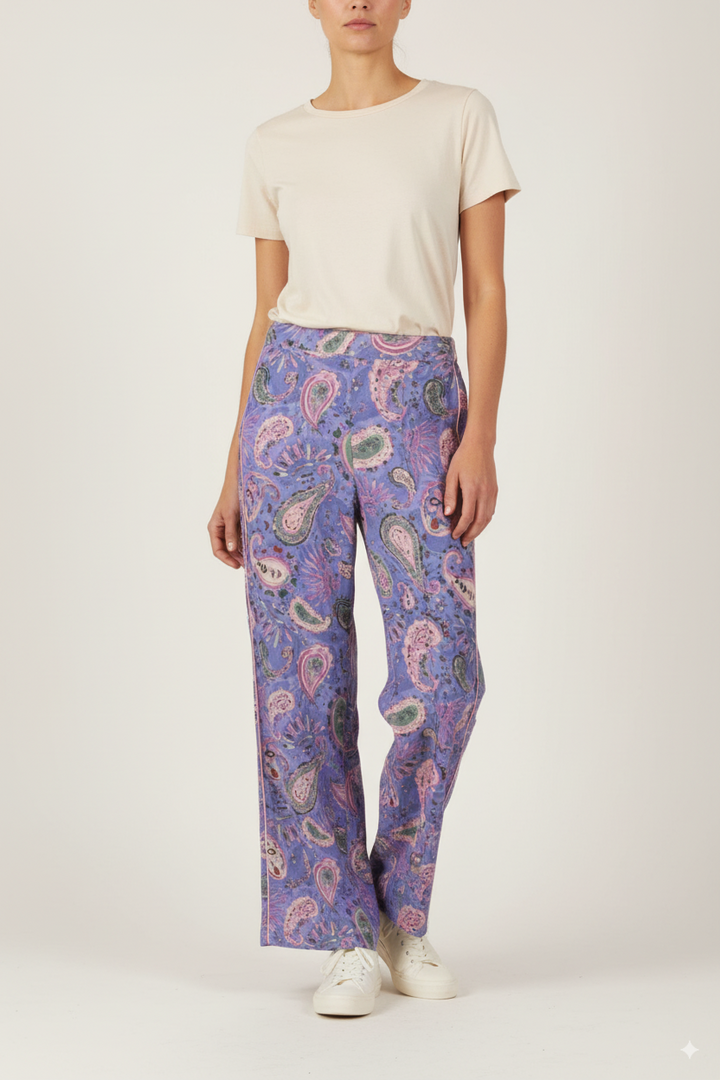 Pantalon Large Bleu et Rose - Taille XS/34