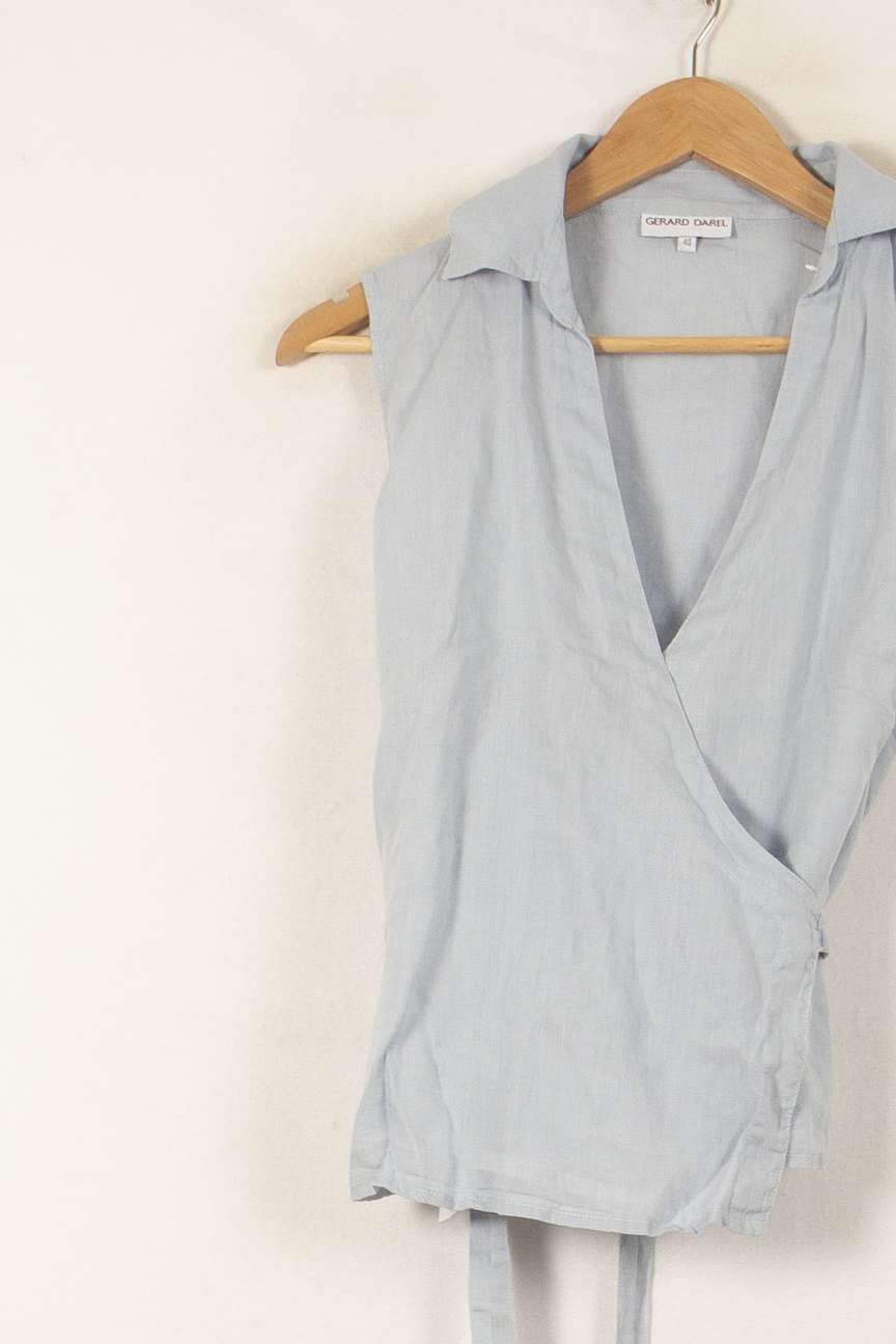 Blouse Sans Manches Bleue - Taille L/40 de la marque Gerard Darel | LB16 - Vendu par Paradigme - Image 3