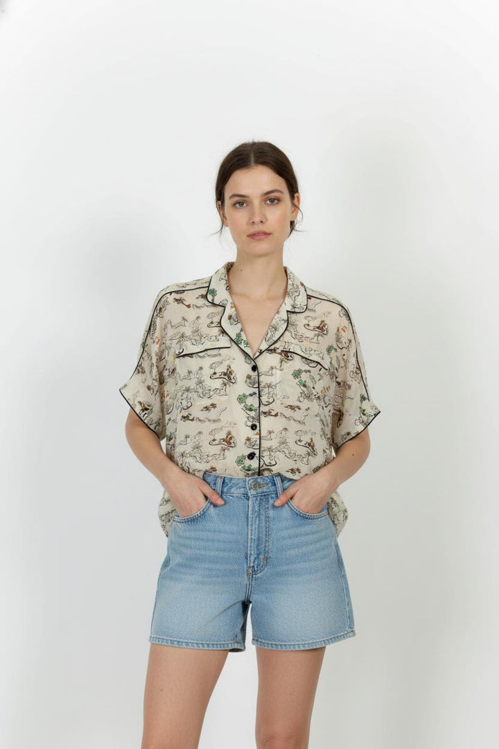 Chemise Beige - Taille S/36 de la marque IKKS | LP30406 - Vendu par Paradigme - Image 1