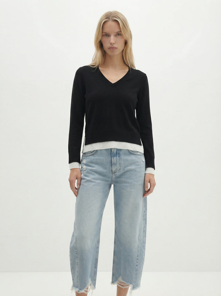 Pull Noir et Blanc - Taille S/36