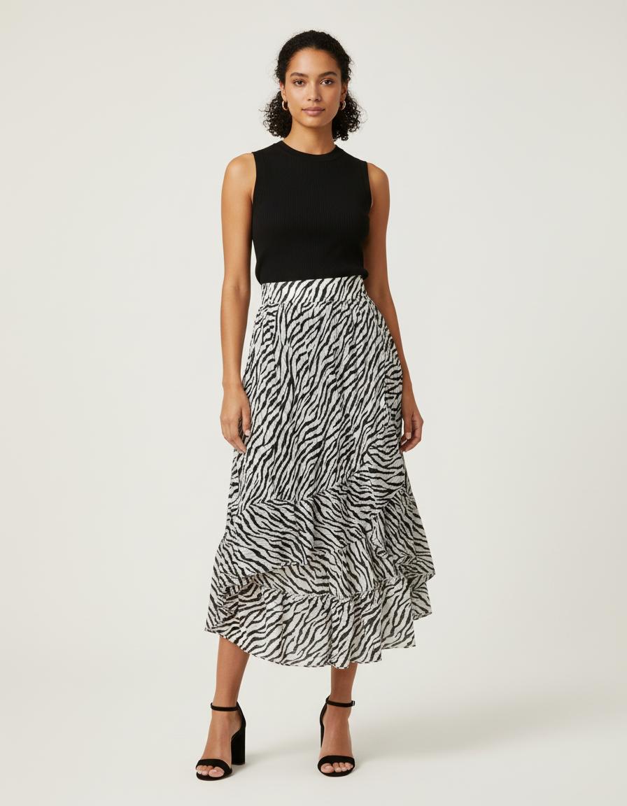Jupon En Jacquard Imprimé Zèbre - Taille XS/34